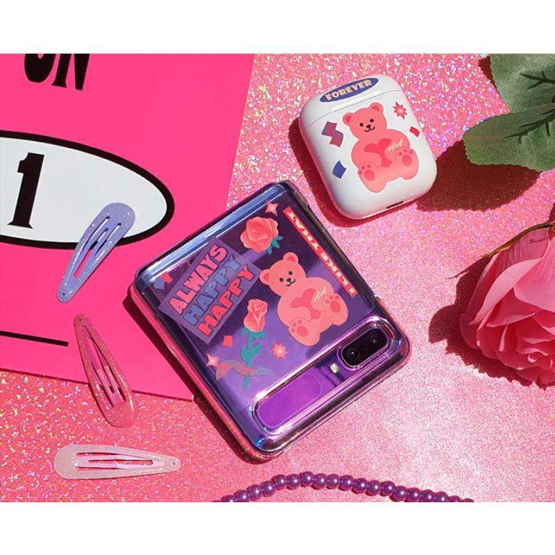 Wiggle Wiggle - Galaxy Z Flip Transparent Case & Sticker Set - Wiggle Wiggle - Phone Case - Harumio