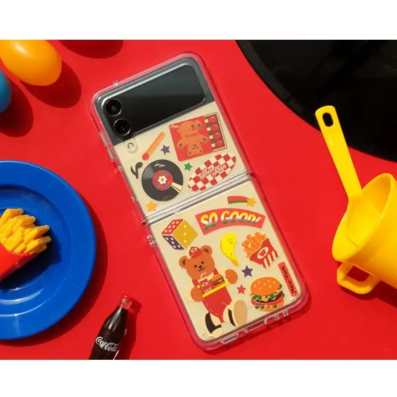 Wiggle Wiggle - Galaxy Z Flip Transparent Case & Sticker Set - Wiggle Wiggle - Phone Case - Harumio