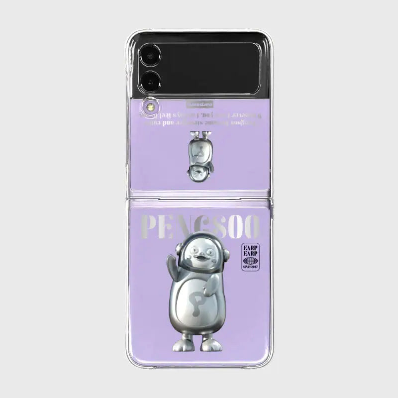 Earpearp x Pengsoo - Steel Pengsoo Galaxy Z Flip Clear Hard Case - Earpearp x Pengsoo - Phone Case - Harumio