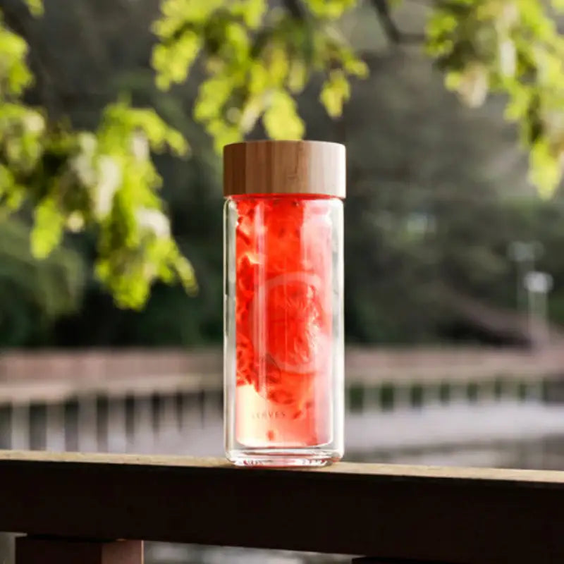 LEAVES- Bamboo Glass Tea Tumbler - LEAVES - Kitchenware - Harumio
