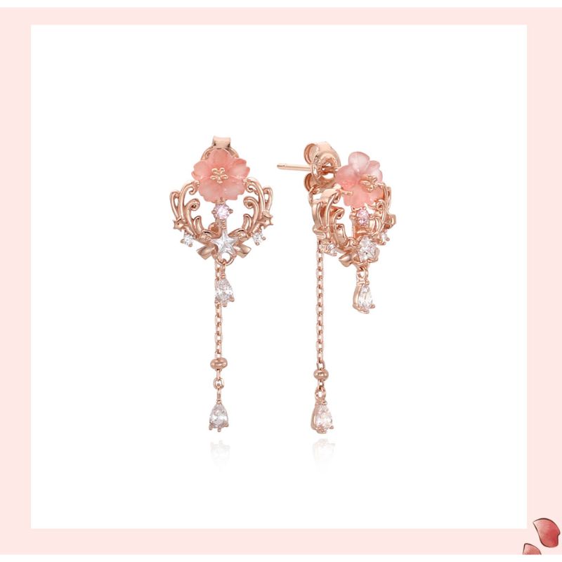 OST x Cardcaptor Sakura - Pink Cherry Blossom Starlight Earrings