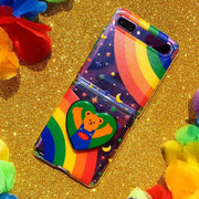Wiggle Wiggle - Galaxy Z Flip Transparent Case & Heart Griptok Set - Wiggle Wiggle - Phone Case - Harumio