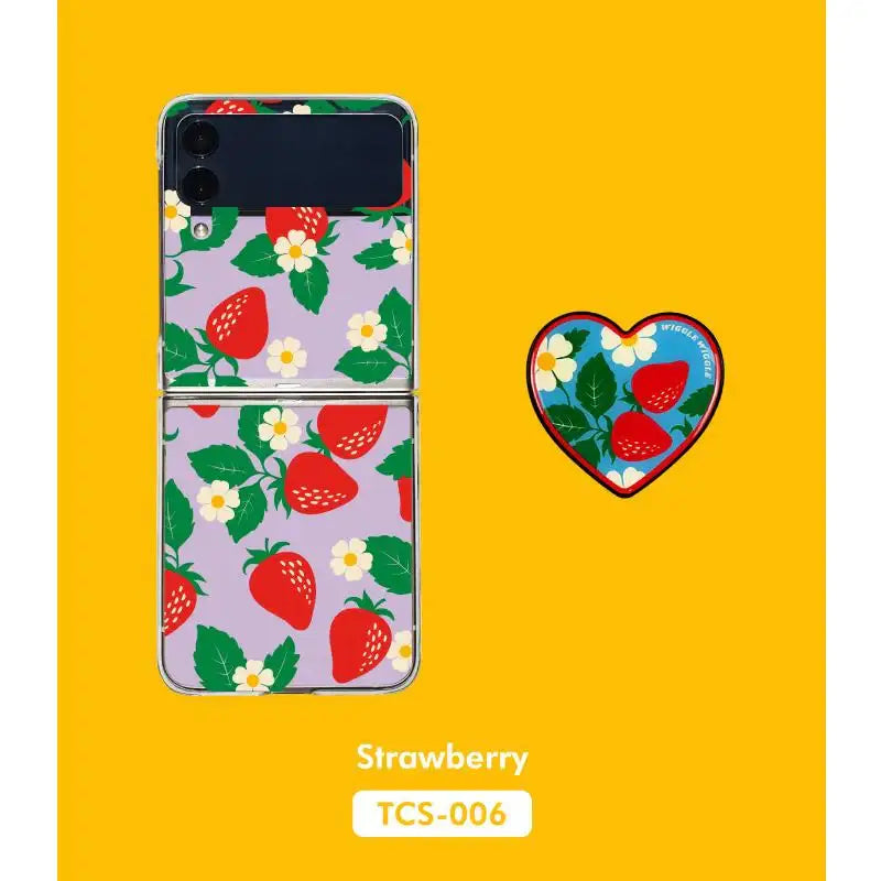 Wiggle Wiggle - Galaxy Z Flip Transparent Case & Heart Griptok Set - Wiggle Wiggle - Phone Case - Harumio