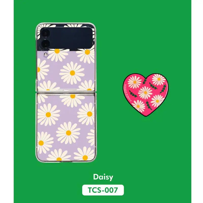 Wiggle Wiggle - Galaxy Z Flip Transparent Case & Heart Griptok Set - Wiggle Wiggle - Phone Case - Harumio