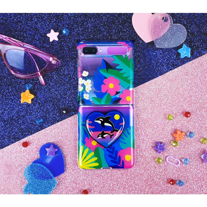 Wiggle Wiggle - Galaxy Z Flip Transparent Case & Heart Griptok Set