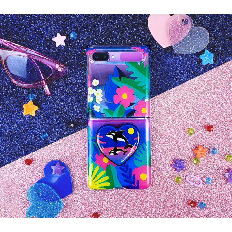 Wiggle Wiggle - Galaxy Z Flip Transparent Case & Heart Griptok Set - Wiggle Wiggle - Phone Case - Harumio