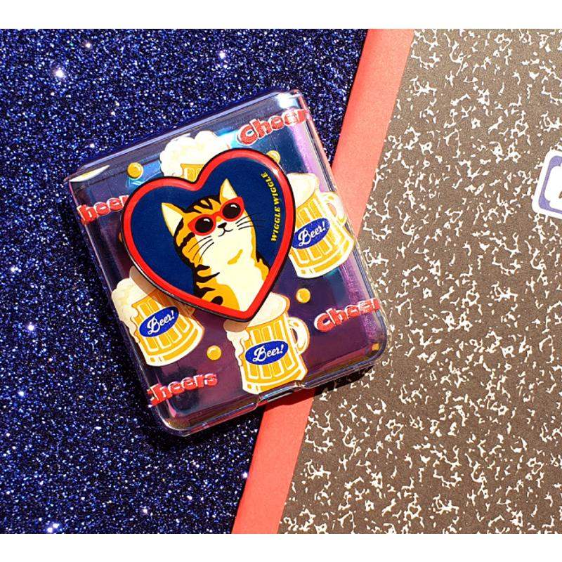 Wiggle Wiggle - Galaxy Z Flip Transparent Case & Heart Griptok Set - Wiggle Wiggle - Phone Case - Harumio