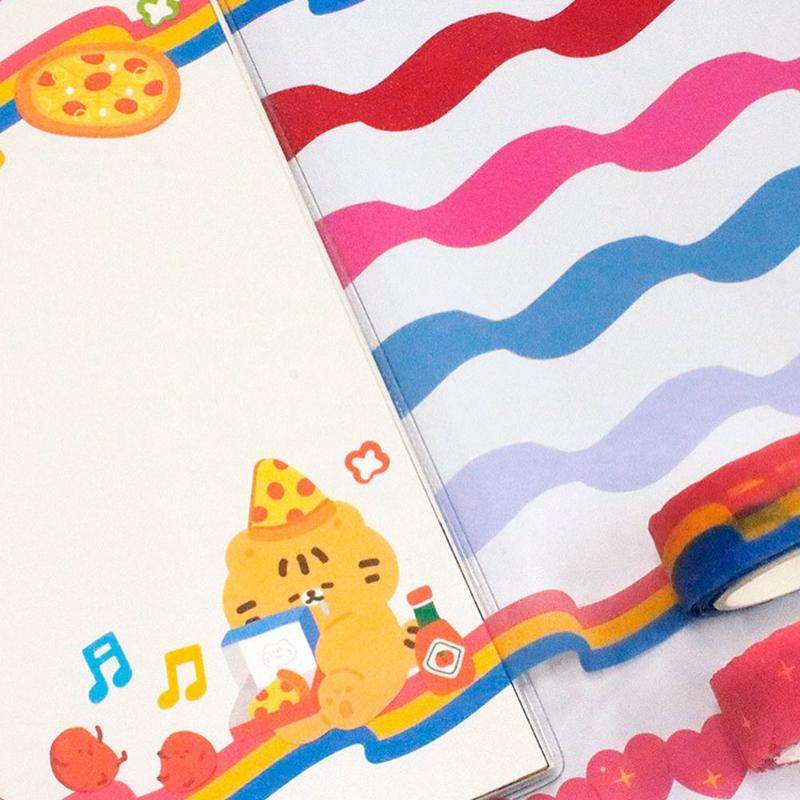 Be On D - Die-Cut Wave Line Masking Tape - Be On D - sticker - Harumio