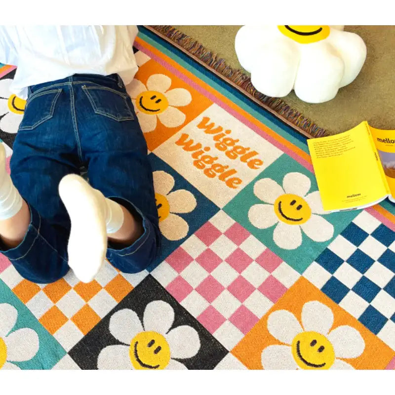 Wiggle Wiggle - Square Rug - Wiggle Wiggle - Home & Living, Accessories - Harumio