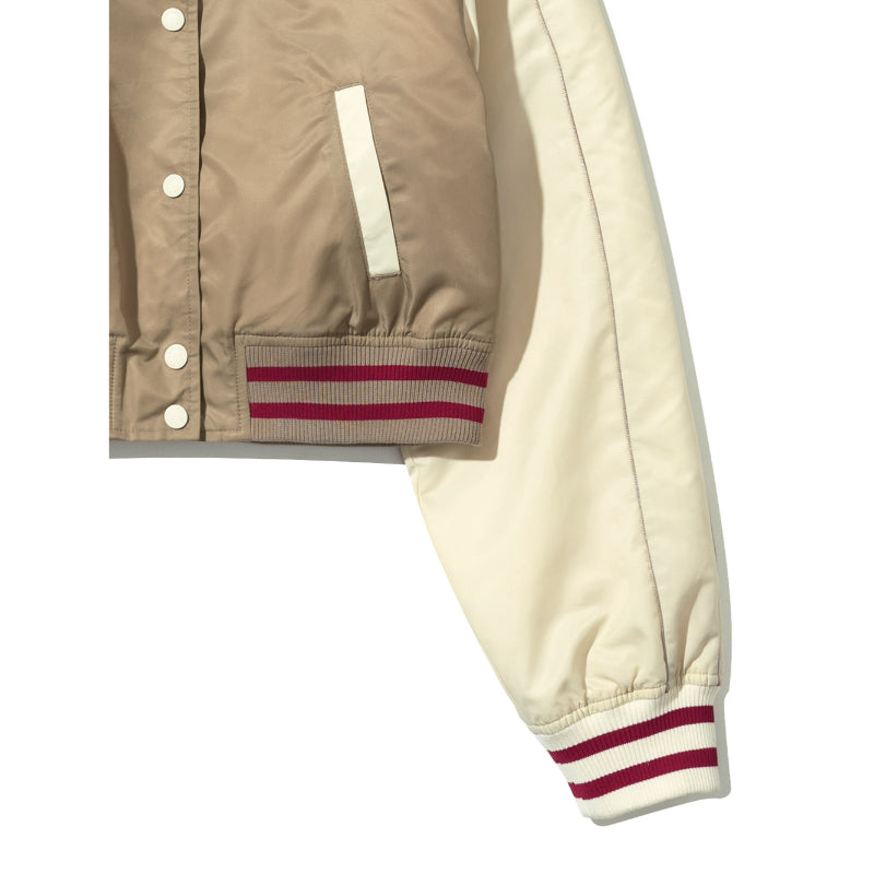 O!Oi x NewJeans - Colored Crop Varsity Jacket