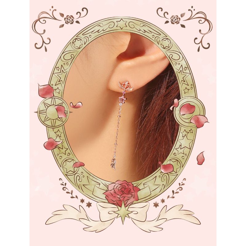 OST x Cardcaptor Sakura - Crown Cherry Blossom Wing Earrings