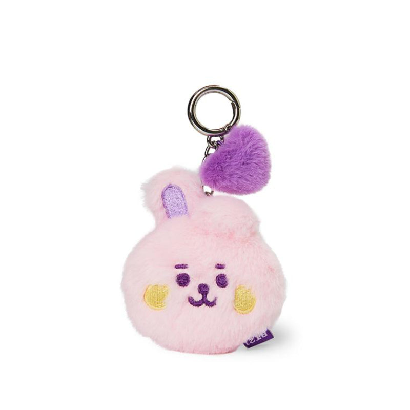 BT21 - Baby Flat Fur Face Bag Charm - Purple Heart Edition