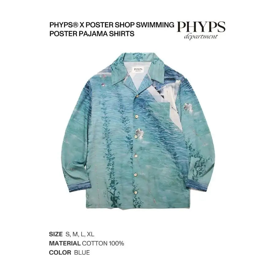Phyps X Poster Shop - Swimming Poster Pyjama Shirt - Phyps - Pajamas - Harumio