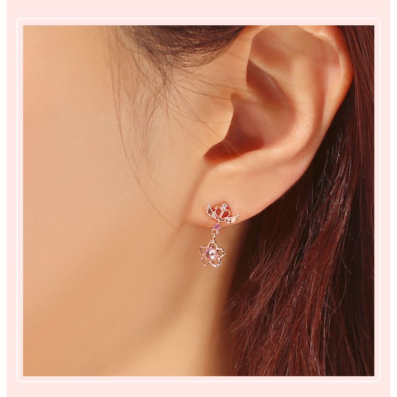 OST x Cardcaptor Sakura - Crown Cherry Blossom Wing Earrings