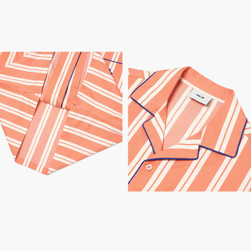 MLB Korea - Ethnic Stripe Collared Short Sleeve Shirt