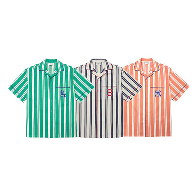 MLB Korea - Ethnic Stripe Collared Short Sleeve Shirt