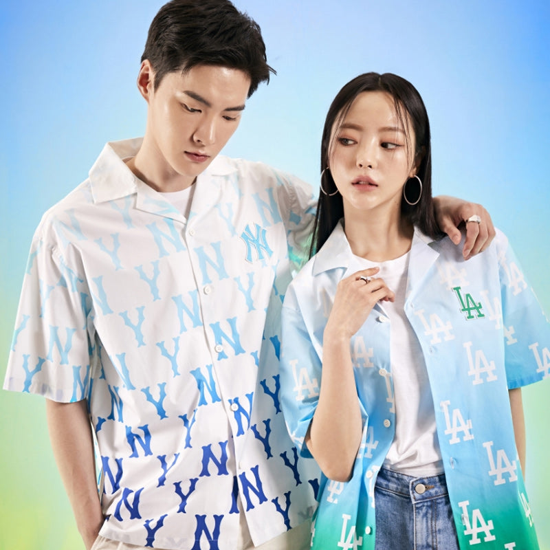 MLB Korea - Gradient Monogram Collared Short Sleeve Shirt