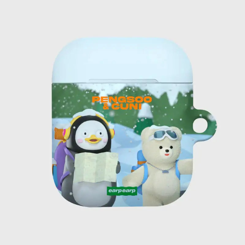 Earpearp x Pengsoo - Winter Travel Friends AirPods Hard Case (Blue) - Earpearp x Pengsoo - AirPods Case - Harumio