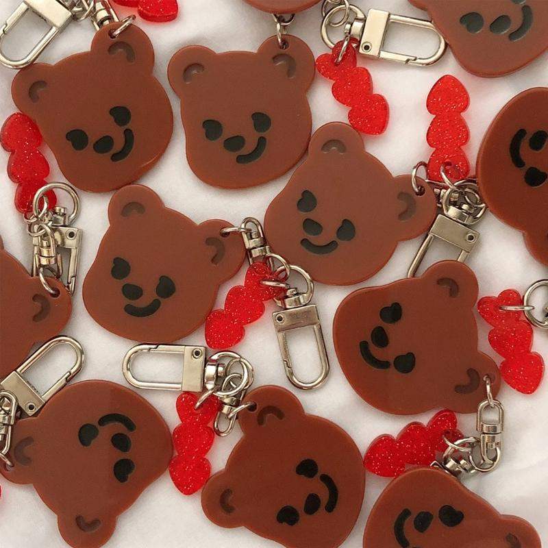 Pureureumdesign x 10x10 - Cupid Bear Engraved Epoxy Acrylic Keyring - Pureureumdesign - Accesories - Harumio