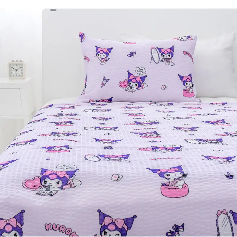 NARA HOME DECO X Kuromi - Bamboo Ripple Summer Bedding Set Of 2 - NARA HOME DECO - Bedding Set - Harumio