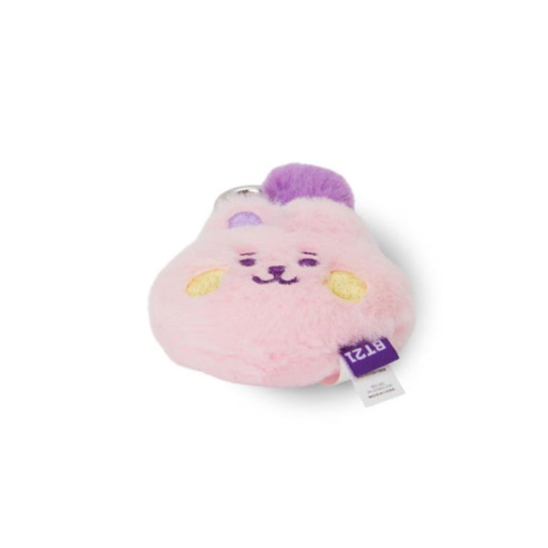 BT21 - Baby Flat Fur Face Bag Charm - Purple Heart Edition