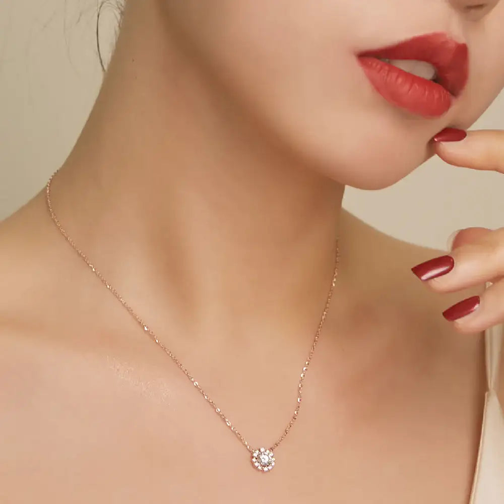 CLUE - Blue Bright Diamond Silver Necklace - CLUE - Jewelry - Harumio
