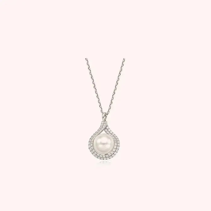 CLUE - Bold Pearl White Silver Necklace - CLUE - Jewelry - Harumio