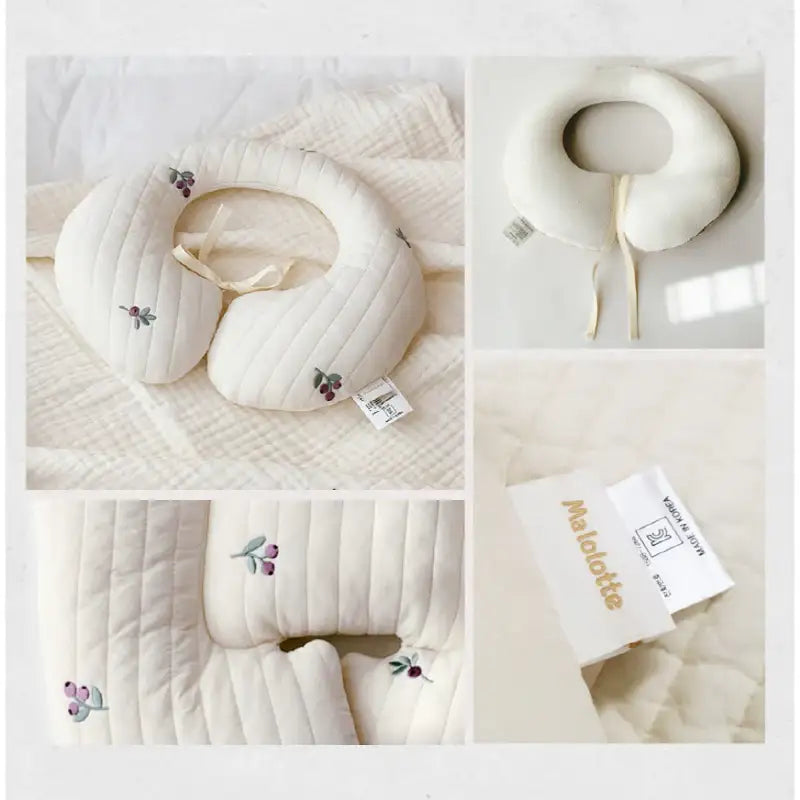 Malolotte x dot to dot - Quilted Embroidered Neck Cushion - Malolotte - Home & Living, Accessories - Harumio