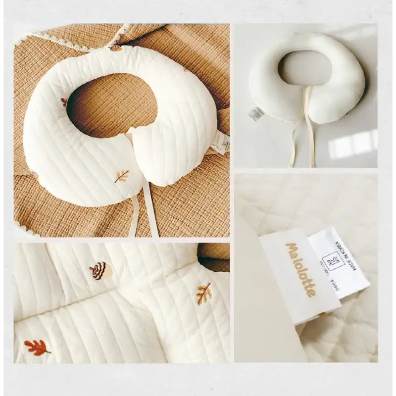 Malolotte x dot to dot - Quilted Embroidered Neck Cushion - Malolotte - Home & Living, Accessories - Harumio