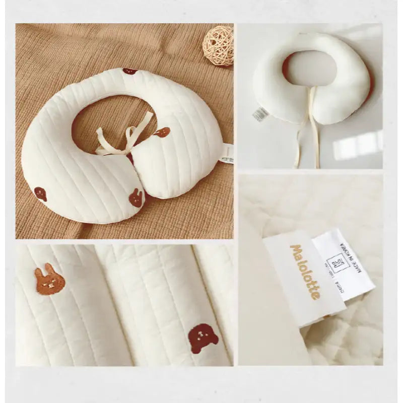 Malolotte x dot to dot - Quilted Embroidered Neck Cushion - Malolotte - Home & Living, Accessories - Harumio