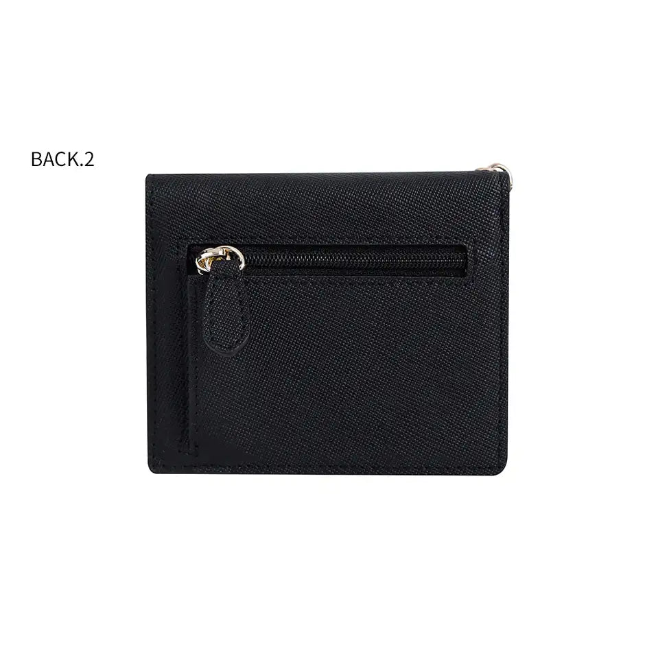 CLUE - Pastel Heart Keyring Black Short Wallet - CLUE - Accessories - Harumio