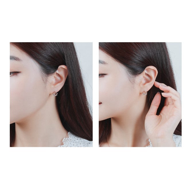 CLUE - Hydrangea Leaf Silver Earrings