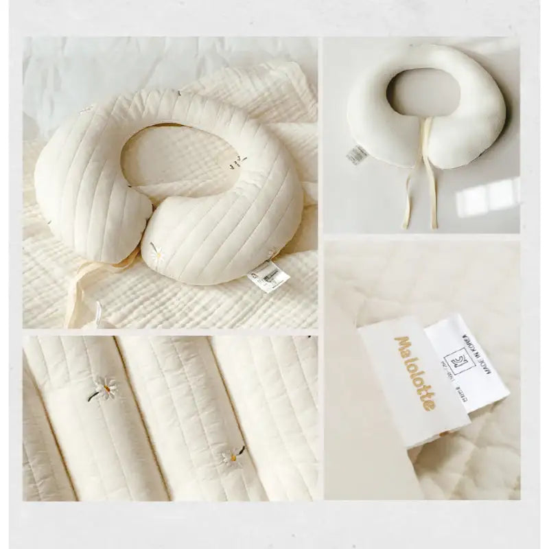 Malolotte x dot to dot - Quilted Embroidered Neck Cushion - Malolotte - Home & Living, Accessories - Harumio
