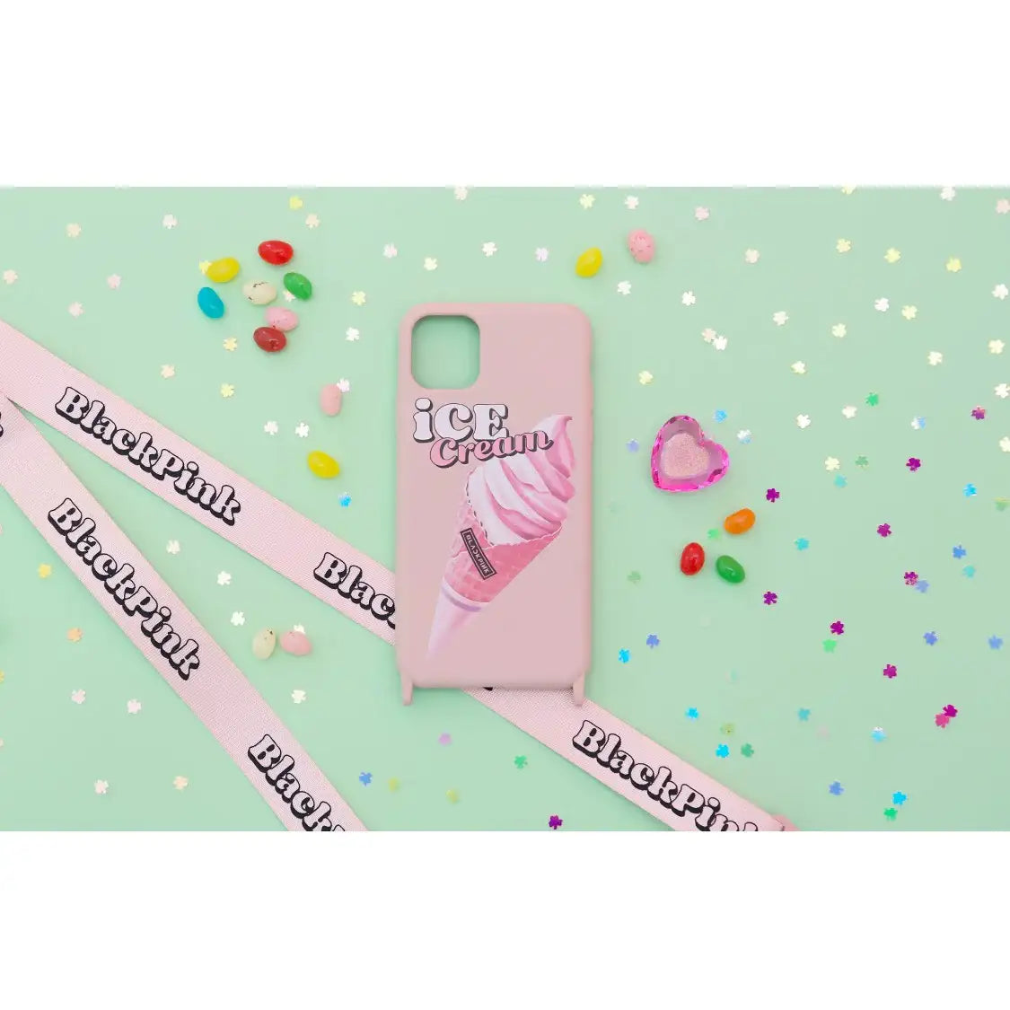 BlackPink - Lanyard with Pink Phone Case : Ice Cream Cone - BlackPink - Accessories - Harumio