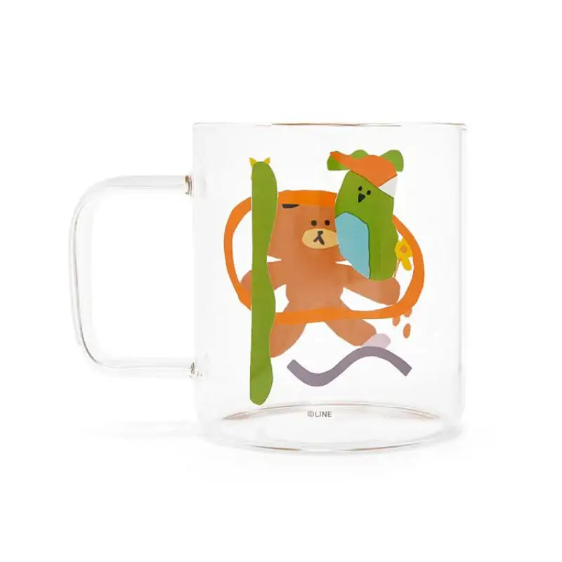 Line Friends - Glass Mug & Coaster Set - Line Friends - Tableware - Harumio