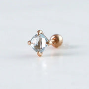 CLUE - Wish Spell Blue Topaz Natural Stone Rhombus Silver Piercing - CLUE - Jewelry - Harumio