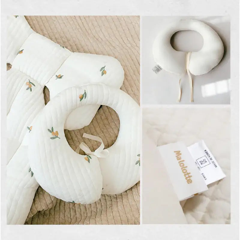Malolotte x dot to dot - Quilted Embroidered Neck Cushion - Malolotte - Home & Living, Accessories - Harumio