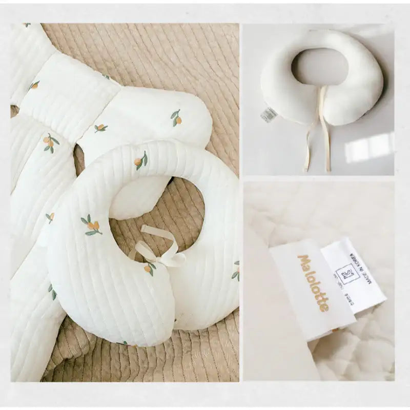 Malolotte x dot to dot - Quilted Embroidered Neck Cushion - Malolotte - Home & Living, Accessories - Harumio