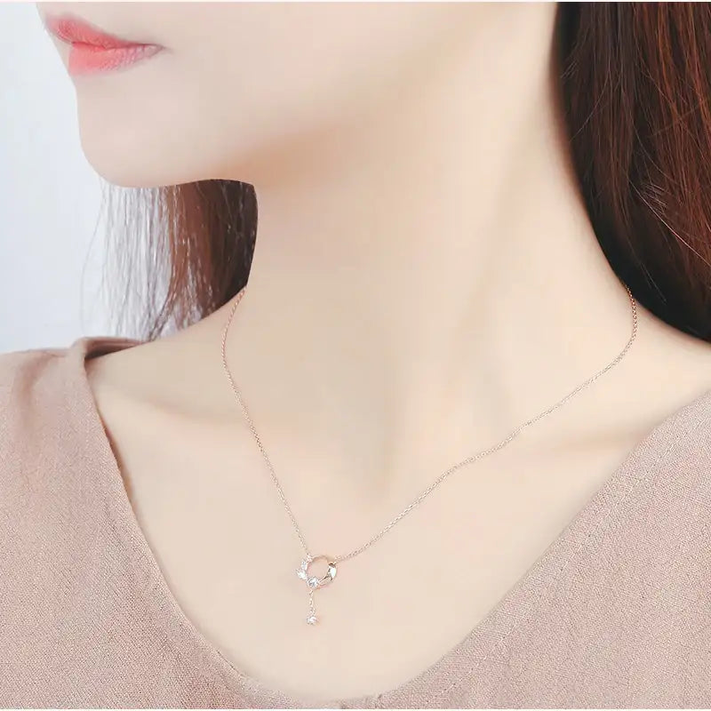 CLUE - Twinkle Drop Silver Necklace - CLUE - Jewelry - Harumio