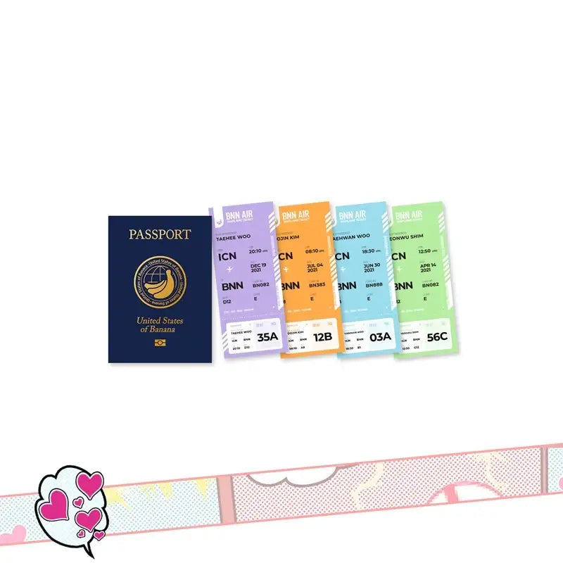 Banana Scandal - Passport Mini Note + Airport Ticket - Toon!que - Accessories - Harumio