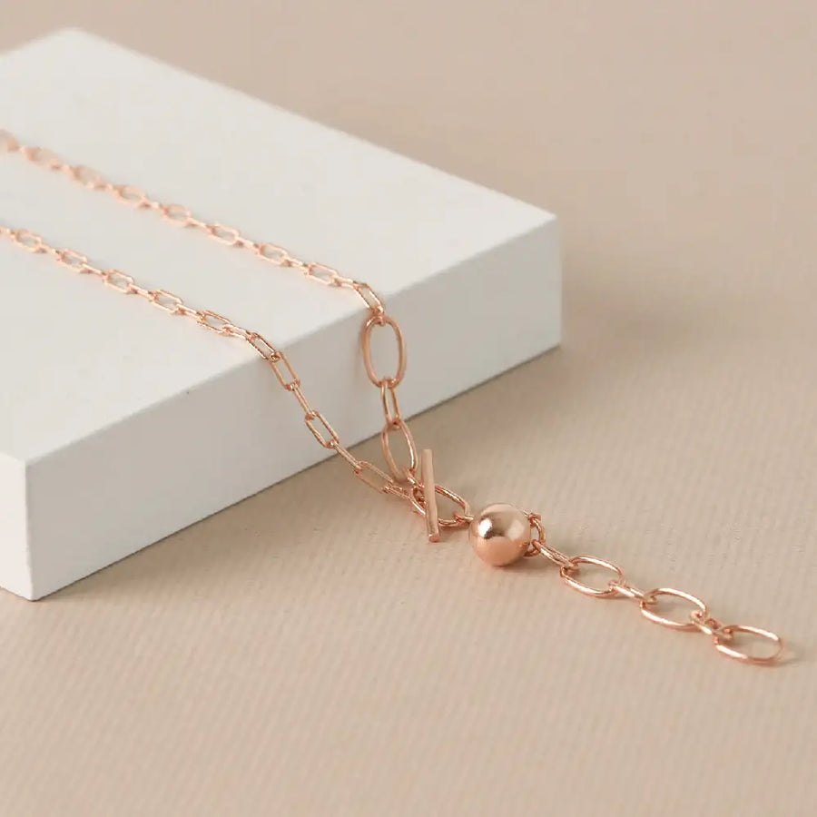 CLUE - Ball Chain Rose Gold Necklace - CLUE - Jewelry - Harumio