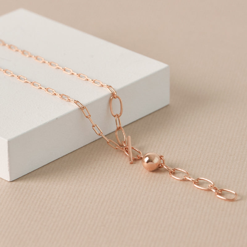 CLUE - Ball Chain Rose Gold Necklace