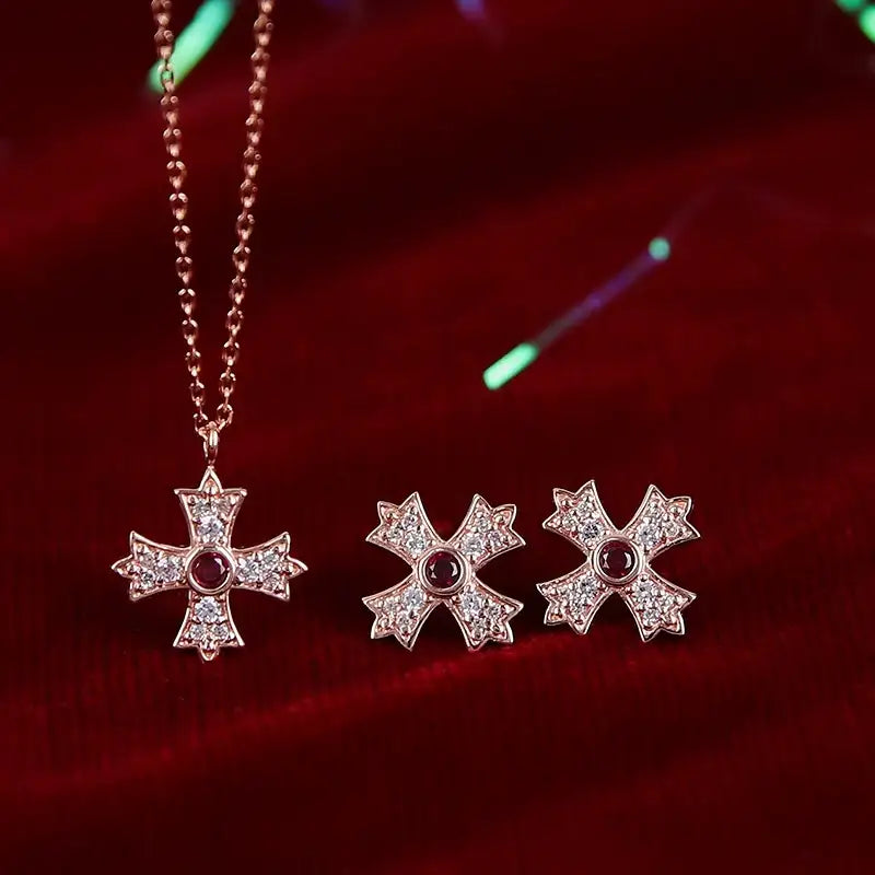 Saint Tail x Clue - Cross 10K Gold Necklace - CLUE - Jewelry - Harumio