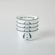 Corelle x Peanuts - Snoopy and Charlie - Rice Bowl 4P Set - Modern House - Tableware - Harumio