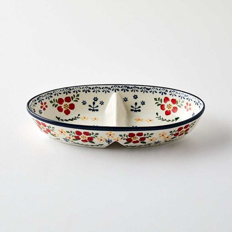 Korean Fatima - Oval Two Compartment Plate
