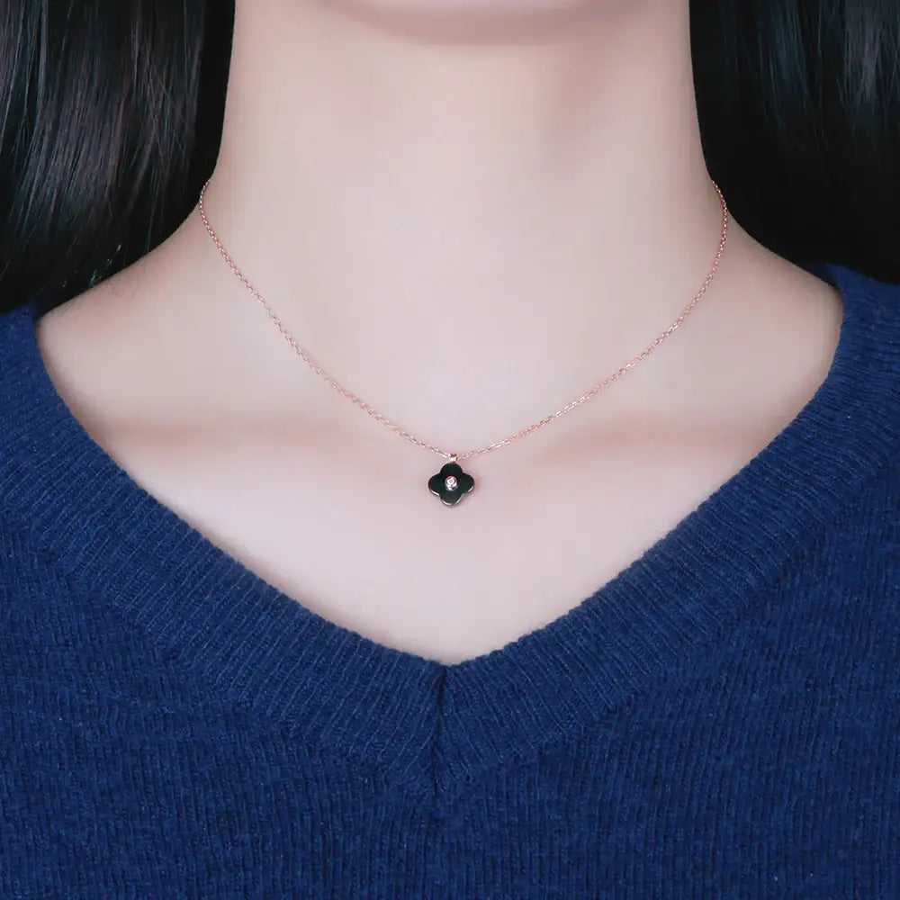 CLUE - Mother-of-Pearl Silver Necklace - CLUE - Jewelry - Harumio