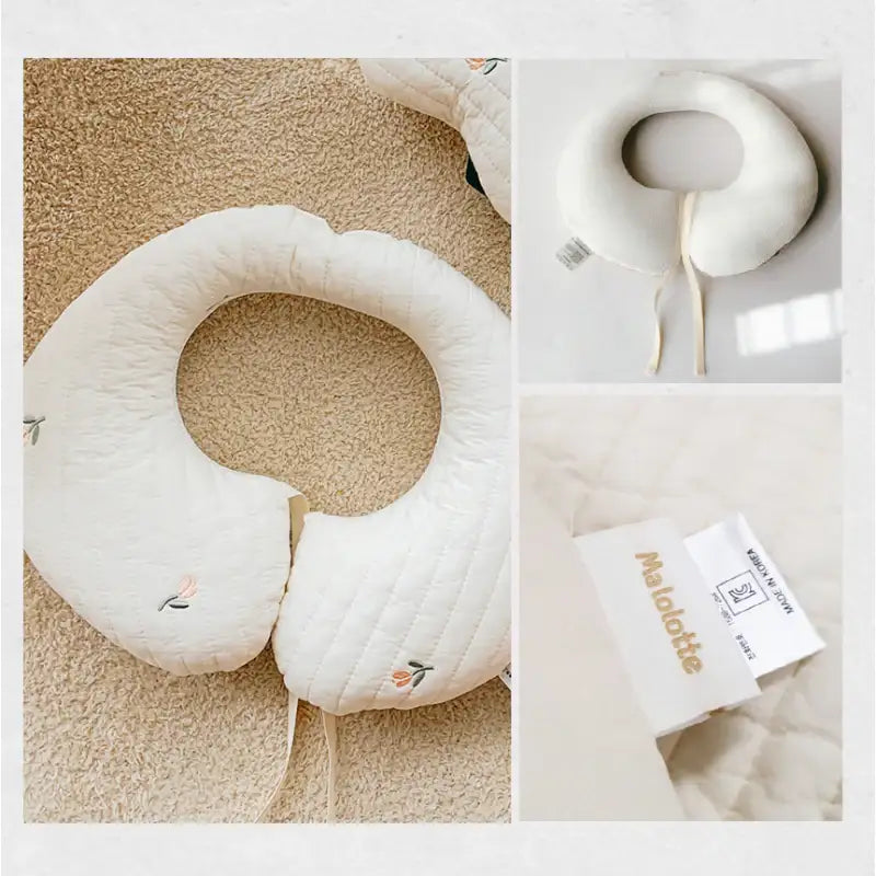 Malolotte x dot to dot - Quilted Embroidered Neck Cushion - Malolotte - Home & Living, Accessories - Harumio