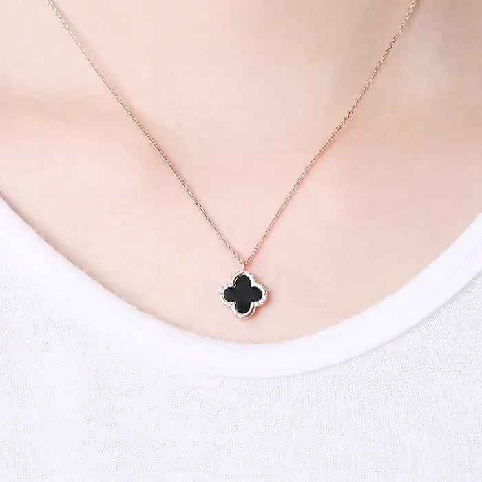OST - Brilliant Onyx Silver Necklace - OST - Jewelry - Harumio