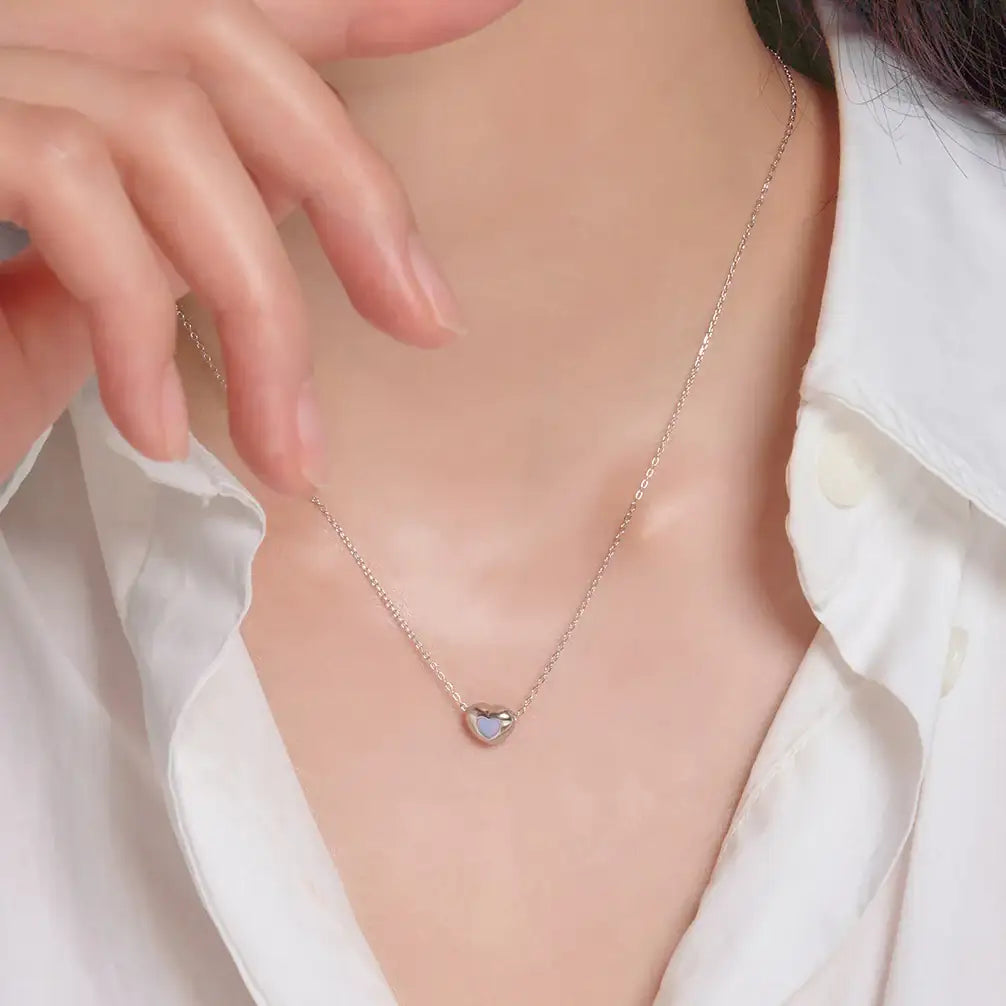 OST - Lovely Heart Silver Necklace - OST - Jewelry - Harumio