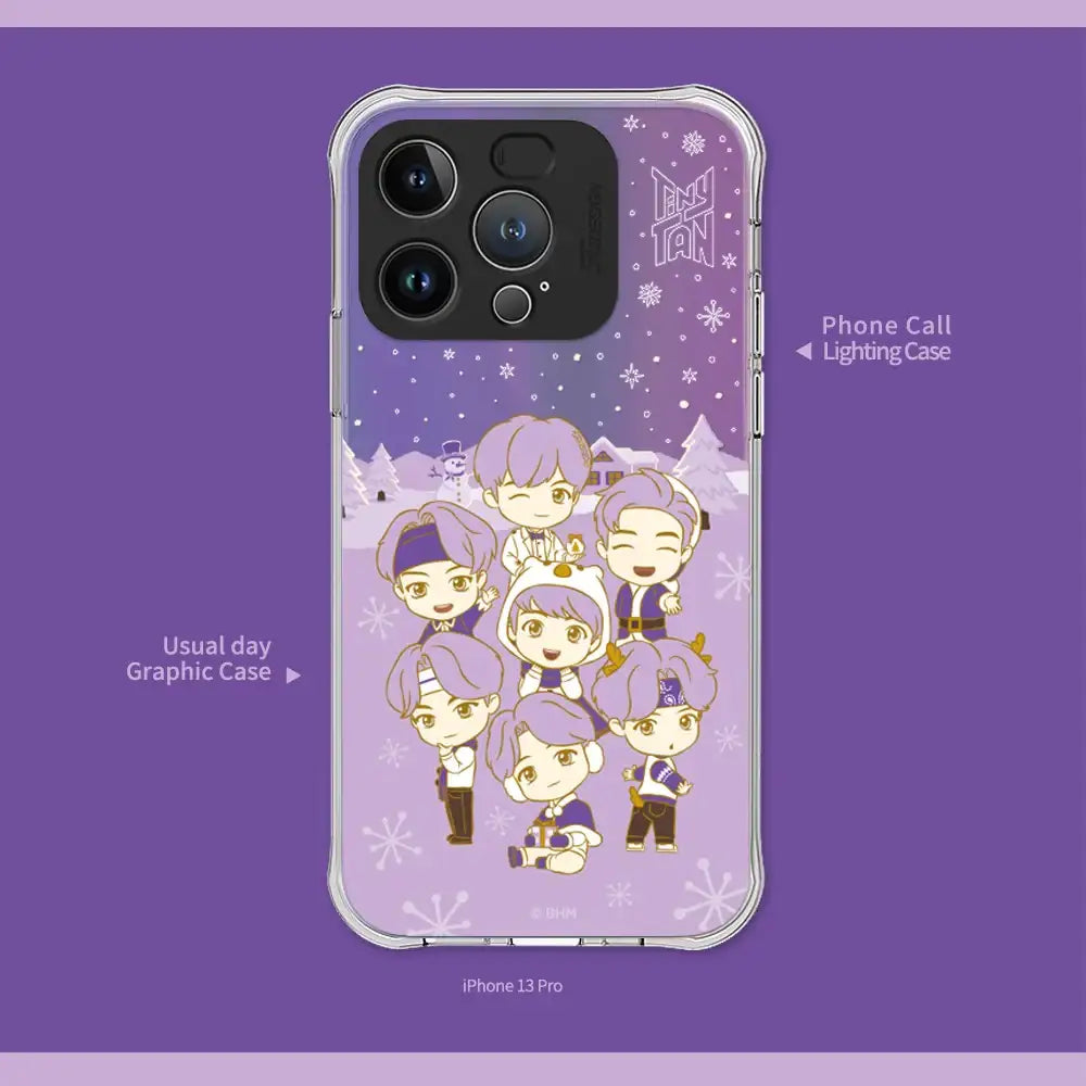 BTS - TinyTAN Purple Holidays Light Up Phone Case - BTS - Accessories - Harumio